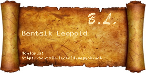 Bentsik Leopold névjegykártya